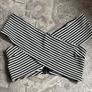 Black and White Striped Tube Top